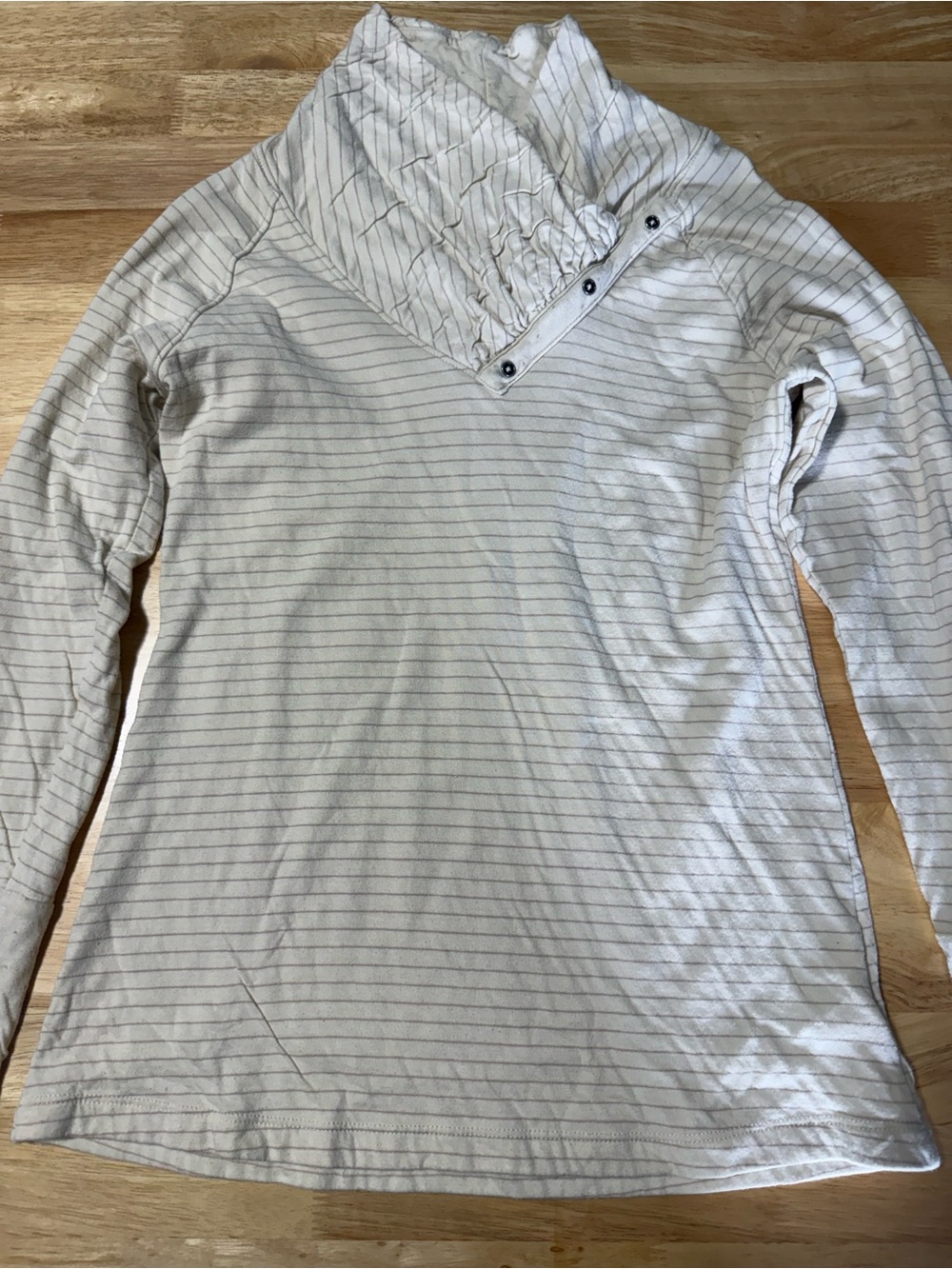 Women’s Columbia Cream Striped Cowl Neck Pullover Size Small Long Sleeve